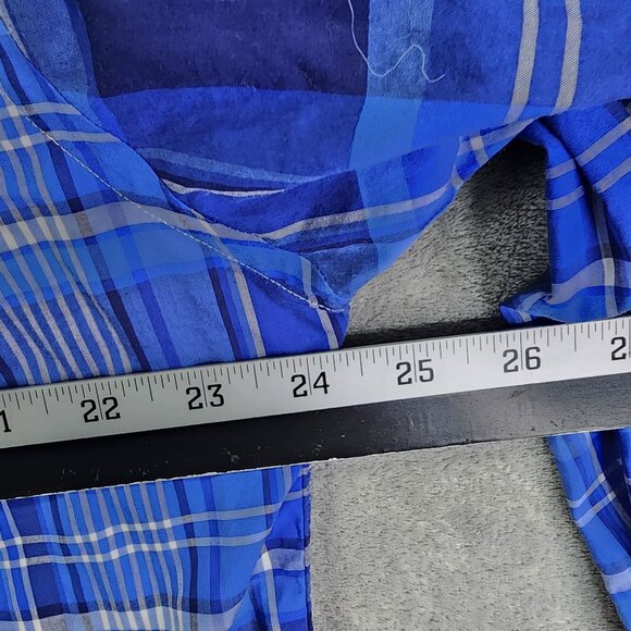 Mens Ralph Lauren Blue Plaid Shirt Classic Fit Button Down Long Sleeve Size L - Picture 7 of 9